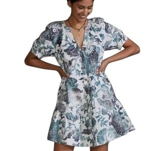 Pilcro Puff Sleeve Flounce Hem Tunic Dress